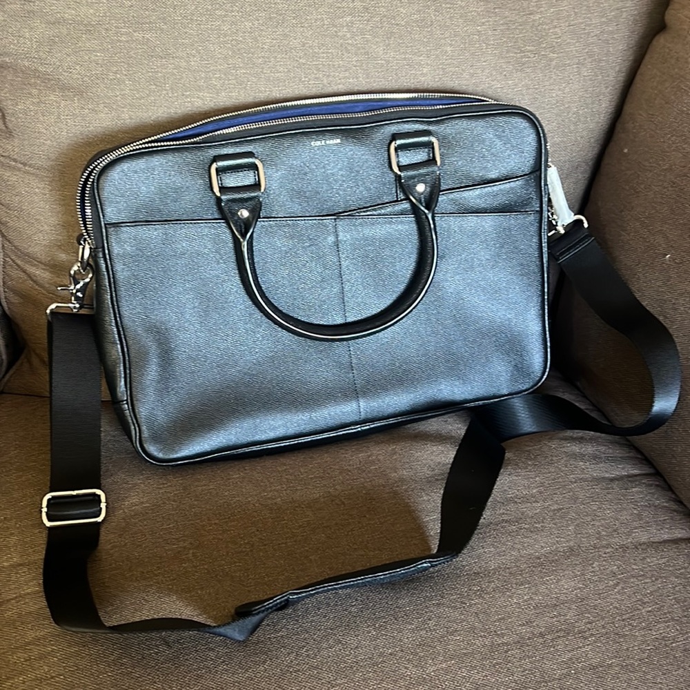 Black briefcase laptop shoulder bag special American Airlines edition.